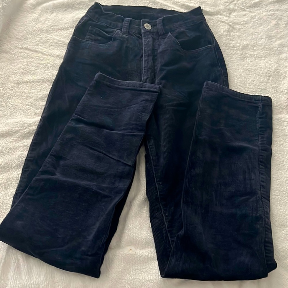 John Galt Brandy Melville Navy High Waisted Corduroy Jeans